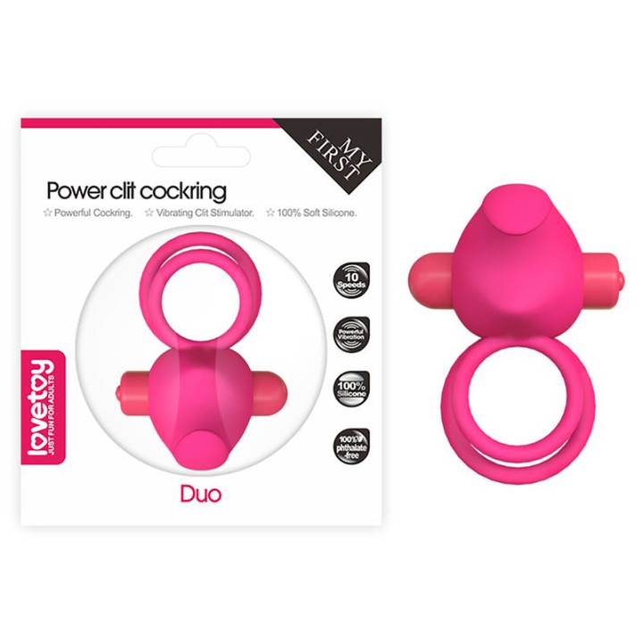 Anneau Vibrant Double Power Clit Duo Rose