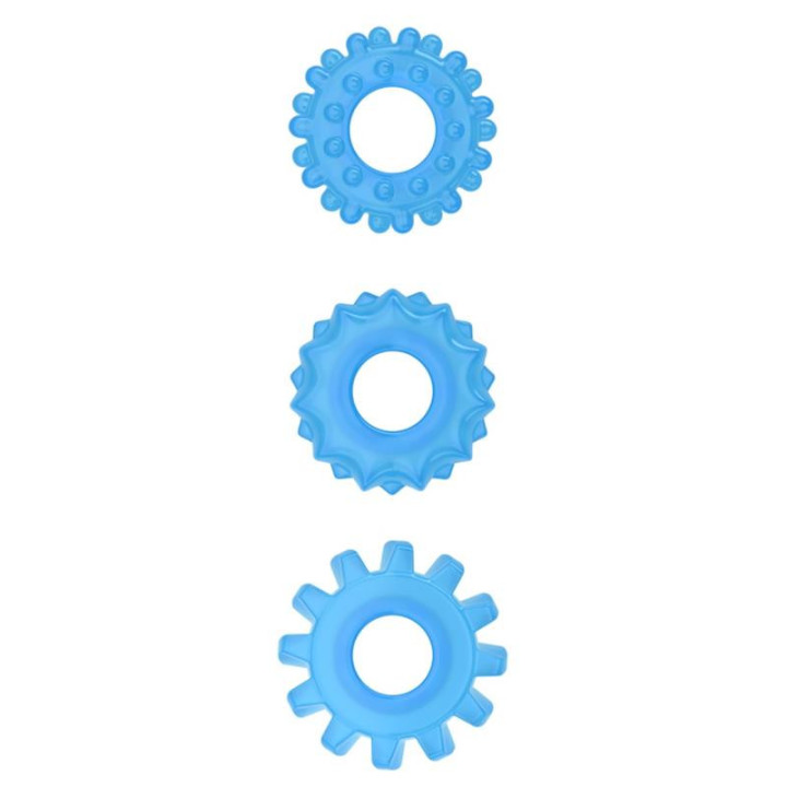 Lumino Play Set de 3 Anneaux pour le Pénis Lumière Bleue