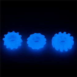 Lumino Play Set de 3 Anneaux pour le Pénis Lumière Bleue
