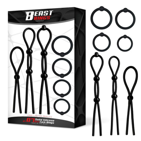 Set de 7 Anneaux pour le Pénis en Silicone Solide