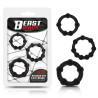 Set 3 Anillo para el Pene Beaded Flexibles Noir