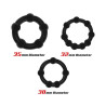 Set 3 Anillo para el Pene Beaded Flexibles Noir