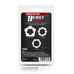 Set 3 Anillo para el Pene Beaded Flexibles Noir