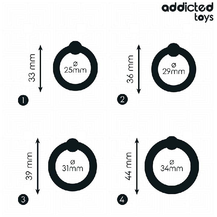 ADDICTED TOYS - LOT D'ANNEAUX EN SILICONE À PRESSION
