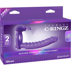 Fantasy C-Ringz Anneau en Silicone de Double Pénétration Rabbit Violet