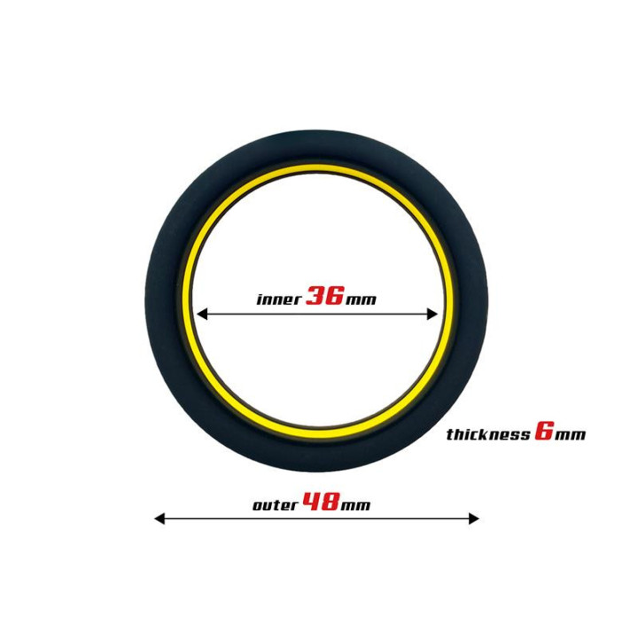 Anneau pour le Pénis 100% Silicone Solide 3.6 cm Jaune et Noir