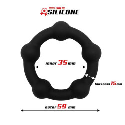 Anneau pour le Pénis en Silicone Solide 3,5 cm Noir