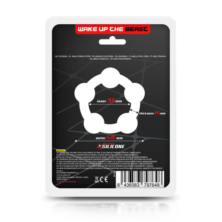 Anneau pour le Pénis en Silicone Solide 3,5 cm Noir