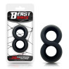 Anneau Double pour le Pénis 100 % Silicone Liquide 2 cm Noir