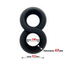 Anneau Double pour le Pénis 100 % Silicone Liquide 2 cm Noir