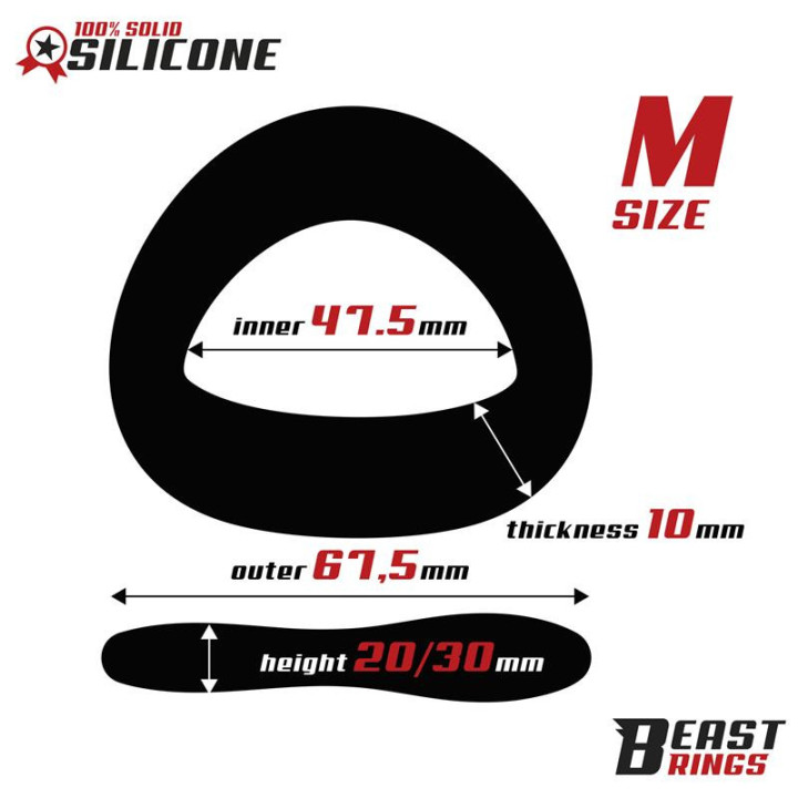 Anneau en Silicone Solide 47.5 mm Taille M