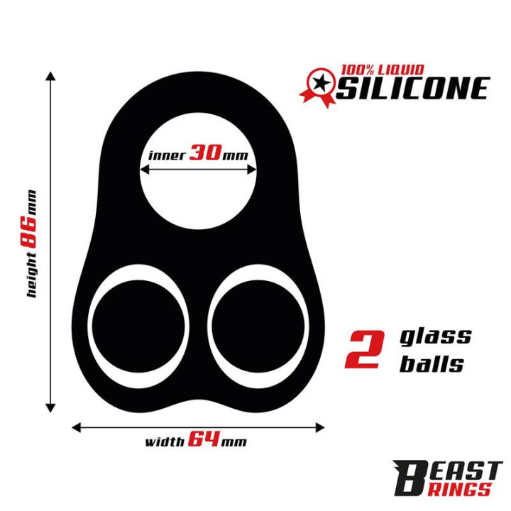 Anneau avec Boules Internes Silicone Liquide 30 mm
