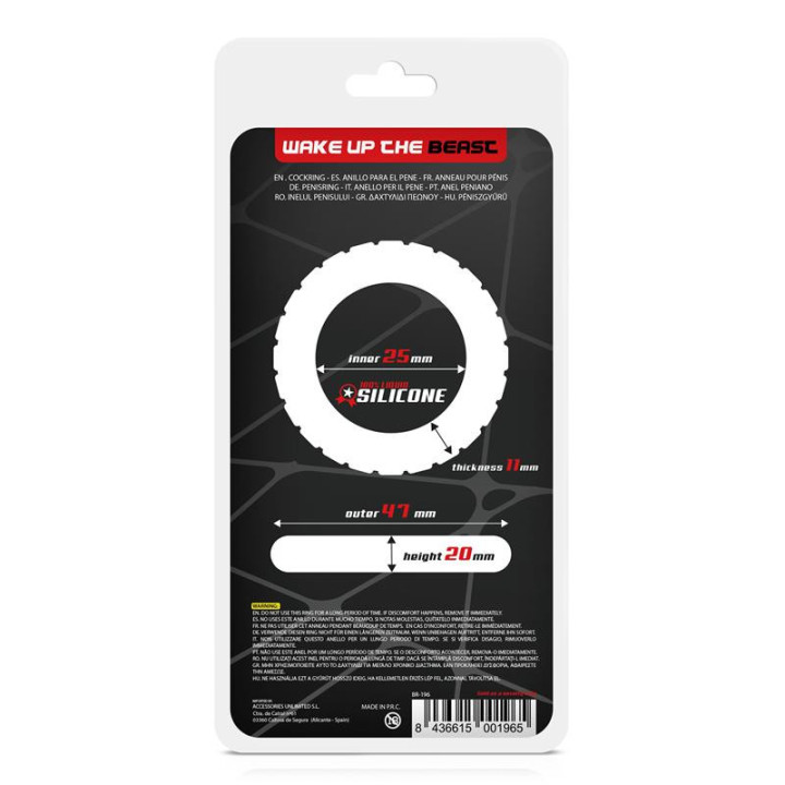 Anneau pour le Pénis Turbine Silicone Liquide 25 mm