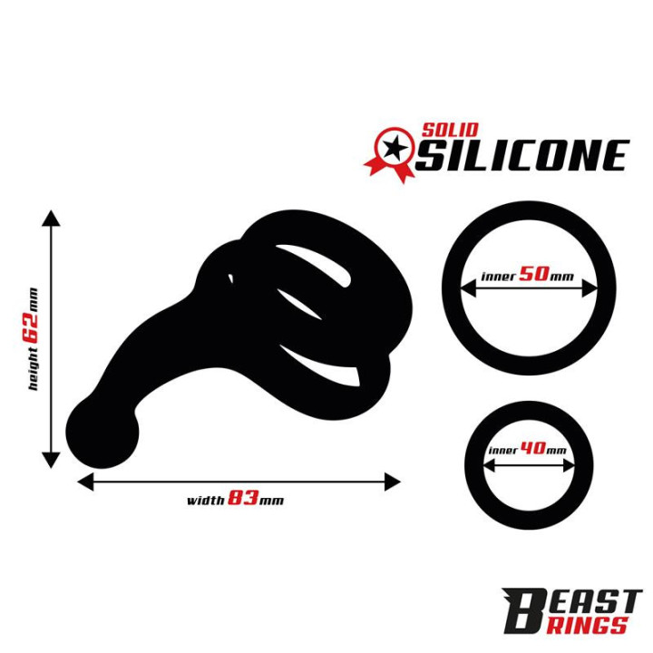Anneau Double en Silicone Solide 50/40 mm