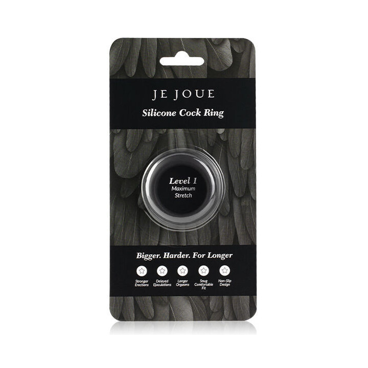 JE JOUE - ANNEAU PÉNIAL EN SILICONE  EXTENSION MAXIMALE - NOIR