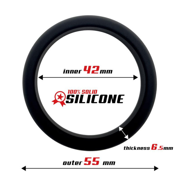 Anneau pour le Pénis Silicone Solide 4.2 cm Noir