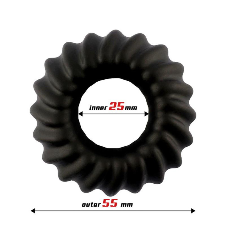 Anneau pour le Pénis Sawtooth Silicone Liquide 25 mm