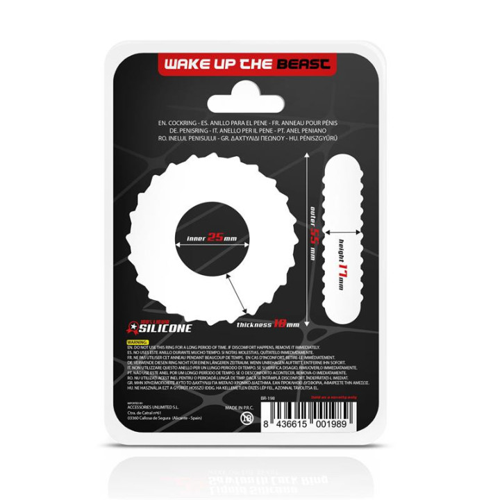 Anneau pour le Pénis Sawtooth Silicone Liquide 25 mm