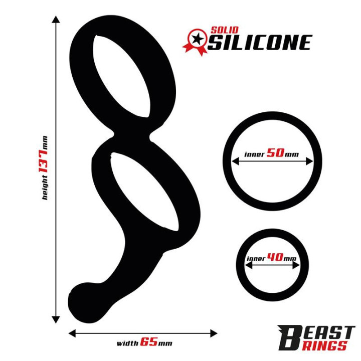 Anneau Double Silicone Solide 50/40 mm