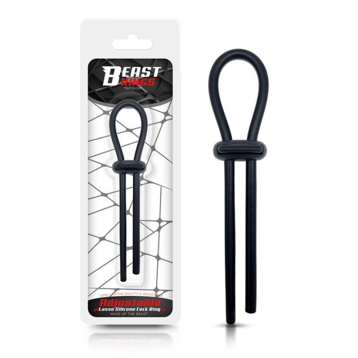 Anneau pour le Pénis en Lazo Ajustable Silicone Solide Noir