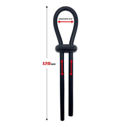 Anneau pour le Pénis en Lazo Ajustable Silicone Solide Noir