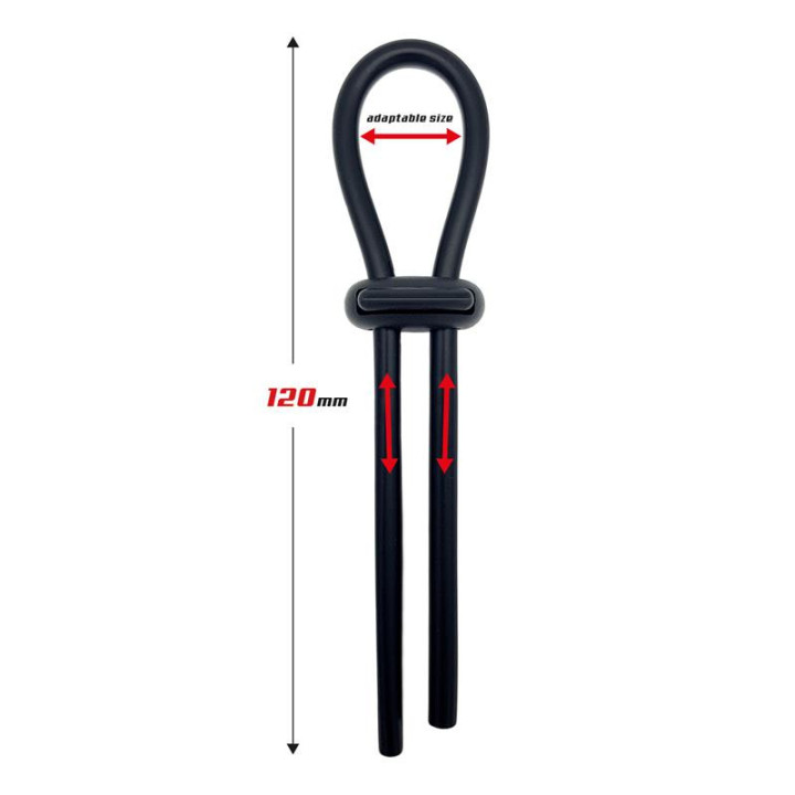 Anneau pour le Pénis en Lazo Ajustable Silicone Solide Noir