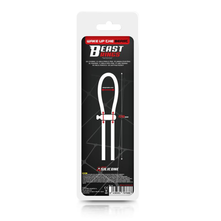 Anneau pour le Pénis en Lazo Ajustable Silicone Solide Noir