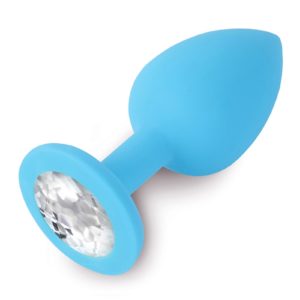Plug silicone bleu avec bijou Dolce Piccante